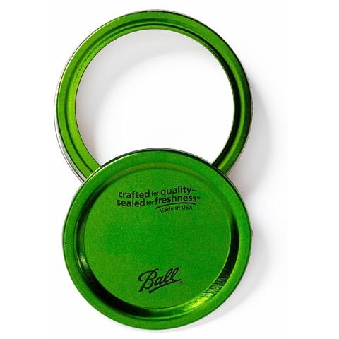 30010-ชุดฝาสำหรับโหลแก้วบอลล์ปากแคบสีเขียว