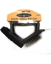 188058 - Grill Zone, Dual Grill Brush & Pad / แปรงขนสเตนเลสพร้อมแผ่นขัดกริลโซน