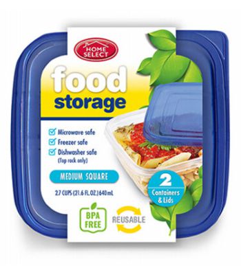 248709, Home Select,  2CT 2.7C Food Container, ชุดกล่องอาหารทรงเหลี่ยมโฮมซีเล็ค2.7C