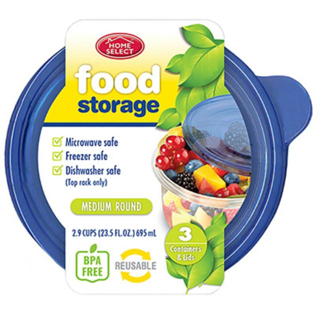 248997, Home Select,  3CT 2.9C Food Container, ชุดกล่องอาหารทรงกลมโฮมซีเล็ค2.9C