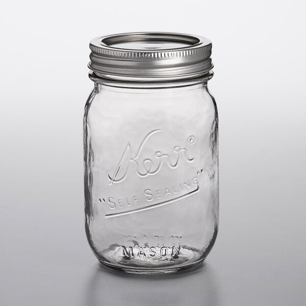 100036 - Kerr, 16 oz. R/M Pint Jars with lids and bands / ขวดโหลแก้วเคอร์ปากแคบ16ออนซ์
