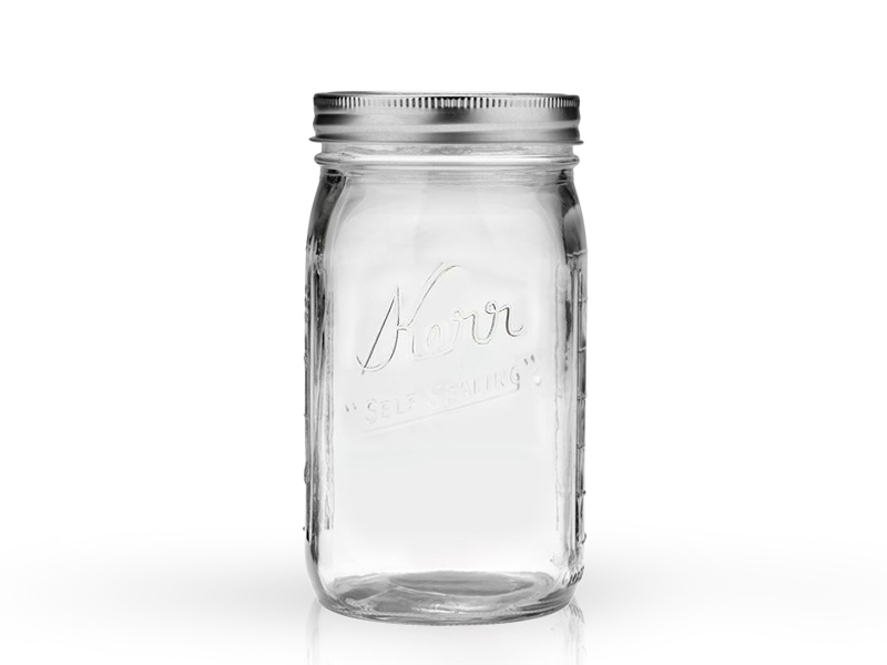 100039 - Kerr, 32 oz. W/M Quart jars with lids and bands / ขวดโหลแก้วเคอร์ปากกว้าง32ออนซ์