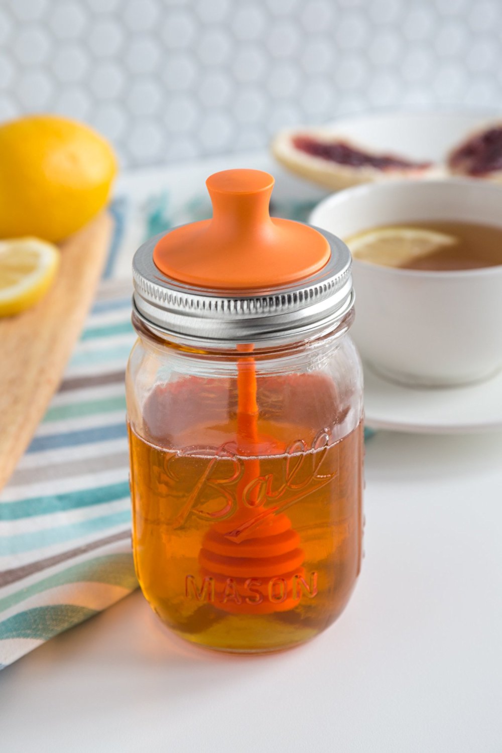 238244 - Jarware, Orange, Honey Dipper Lid For R/M / ฝาขวดน้ำผึ้งฟอกซ์รัน