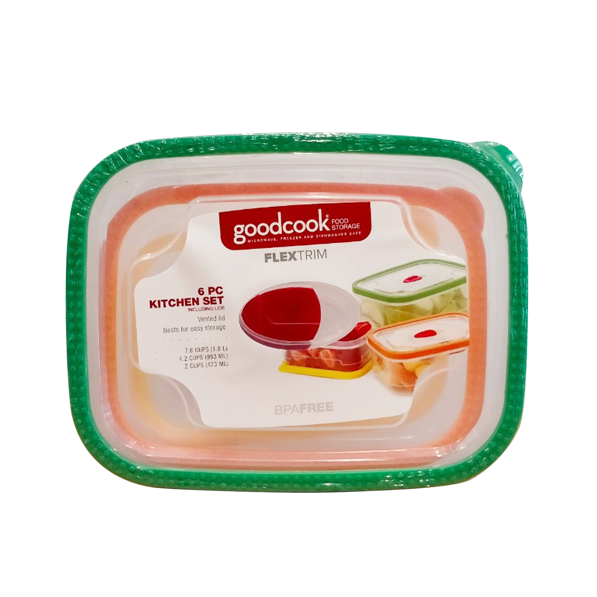 10220 GoodCook Flex Trim 6PC Food Storage Rectangle ชุดกล่องอาหารกู๊ดคุก