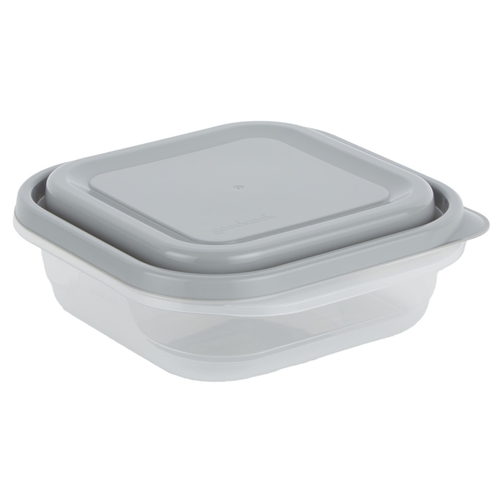 2.9-Cup Food Container, medium square, 4-Piece Set - GoodCook