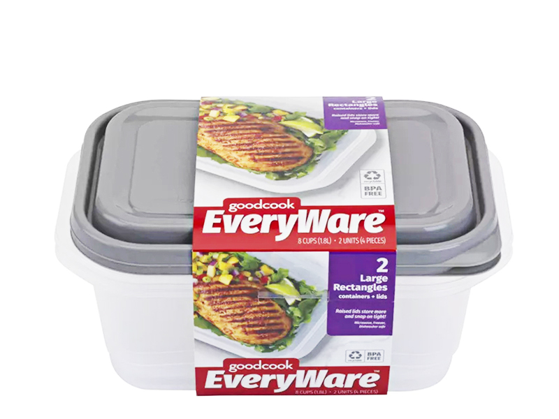 10846 GoodCook EveryWare Food Container 2PK Set Large Rectangle