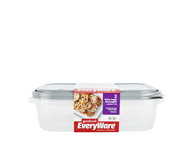 10844 GoodCook EveryWare Rectangle 1 GL Food Storage Container - 2pk