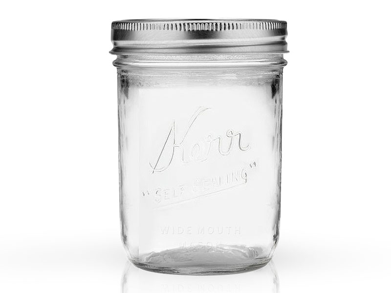 100038 - Kerr, 16 oz. W/M Pint jars with lids and bands / ขวดโหลแก้วเคอร์ปากกว้าง16ออนซ์