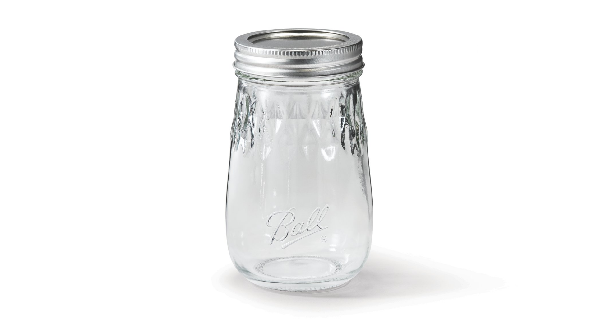 61199 Ball 16oz Flute Regular Mouth Pint Jar. ขวดโหลบอลล์ทรงแก้วฟลุตแชมเปญปากแคบ 16 ออนซ์