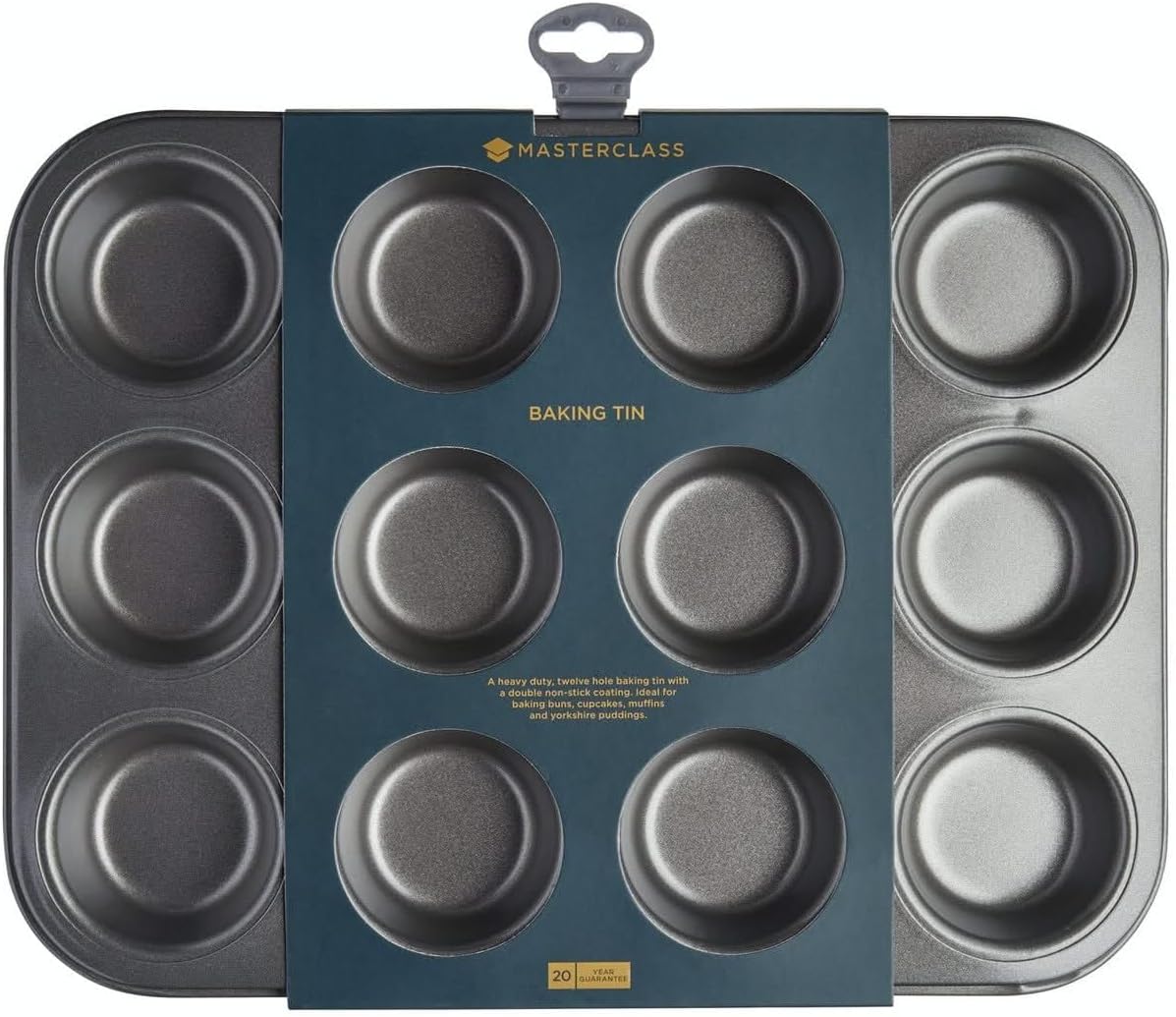 135780 KCMCHB7 Master Class Non-Stick Twelve Hole Deep Baking Pan 35x27cm Sleeved พิมพ์อบมัฟฟิน 12 หลุม จากอังกฤษ UK 135780 KCMCHB7 Master Class Non-Stick Twelve Hole Deep Baking Pan 35x27cm Sleeved พิมพ์อบมัฟฟิน 12 หลุม จากอังกฤษ UK