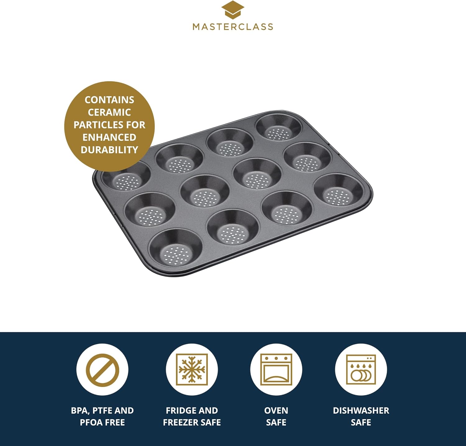 519139 MC Crusty Bake Non-Stick Shallow Baking Pan, Twelve Hole, 32x24cm, Sleeved พิมพ์อบมัฟฟิน 12 หลุม 32x24 cm 519139 MC Crusty Bake Non-Stick Shallow Baking Pan, Twelve Hole, 32x24cm, Sleeved พิมพ์อบมัฟฟิน 12 หลุม 32x24 cm