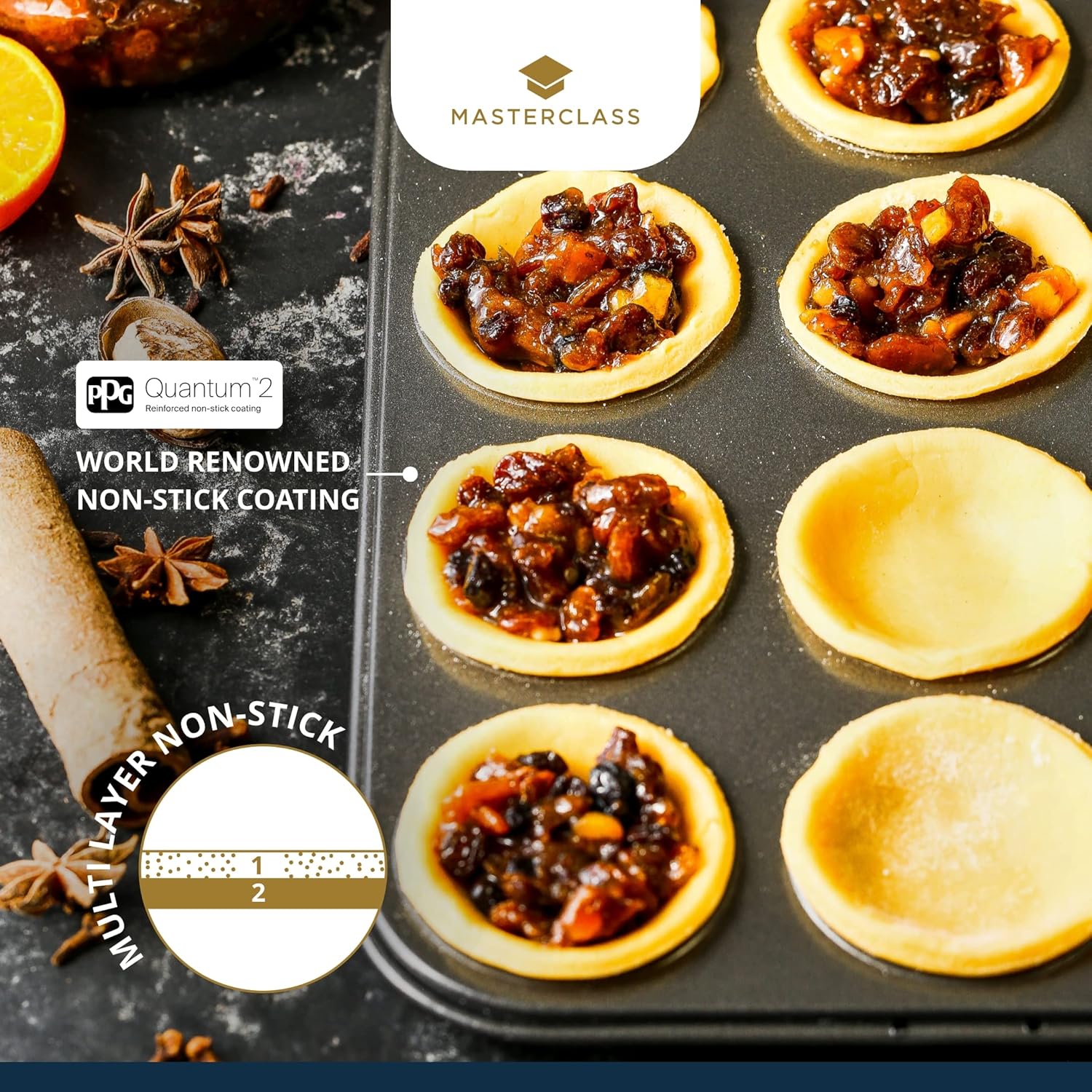 519139 MC Crusty Bake Non-Stick Shallow Baking Pan, Twelve Hole, 32x24cm, Sleeved พิมพ์อบมัฟฟิน 12 หลุม 32x24 cm 519139 MC Crusty Bake Non-Stick Shallow Baking Pan, Twelve Hole, 32x24cm, Sleeved พิมพ์อบมัฟฟิน 12 หลุม 32x24 cm