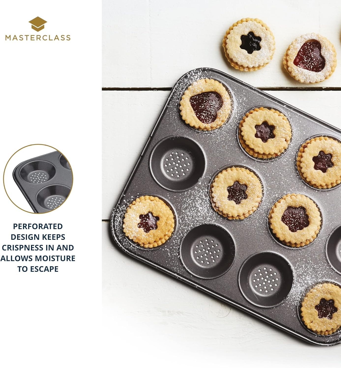 519139 MC Crusty Bake Non-Stick Shallow Baking Pan, Twelve Hole, 32x24cm, Sleeved พิมพ์อบมัฟฟิน 12 หลุม 32x24 cm 519139 MC Crusty Bake Non-Stick Shallow Baking Pan, Twelve Hole, 32x24cm, Sleeved พิมพ์อบมัฟฟิน 12 หลุม 32x24 cm