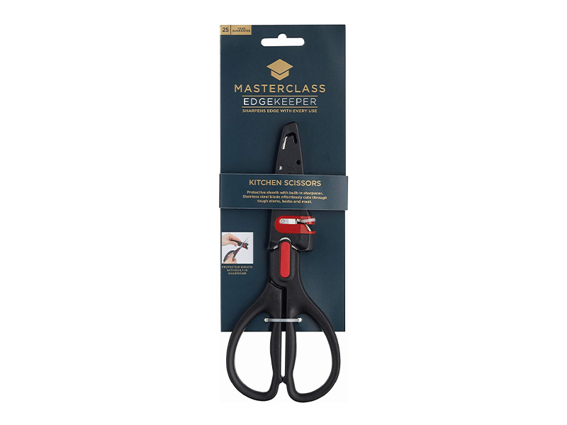 MCEKSCIBLK - MC EK SCISSORS 22CM S/STEEL กรรไกรสเตนเลสพร้อมปลอกและที่ลับคมในตัวมาสเตอร์คลาส 22 ซม.