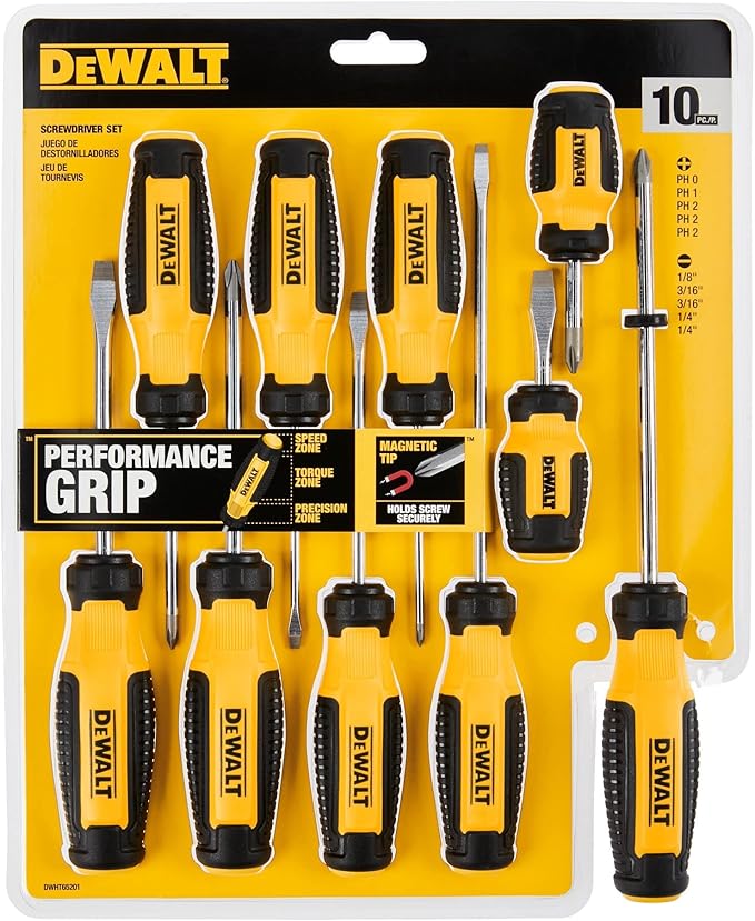 Gift idea 144226 Dewalt 10 Piece Fixed Bar Screwdriver Set ชุดไขควงหัวแม่เหล็ก Dewalt 10 ชิ้น